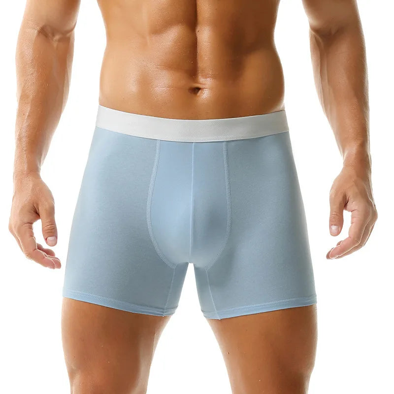 OEM Customized Logo Embroidery Mens Pure Cotton Boxer Briefs Plus Size Sports Underwear Breathable All Season Red Underwear MegaBDM