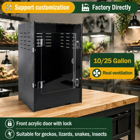High Transparency Acrylic/PVC Reptile Enclosure with Push-Up Closure Clear Gecko Viewing Terrarium Houses Box