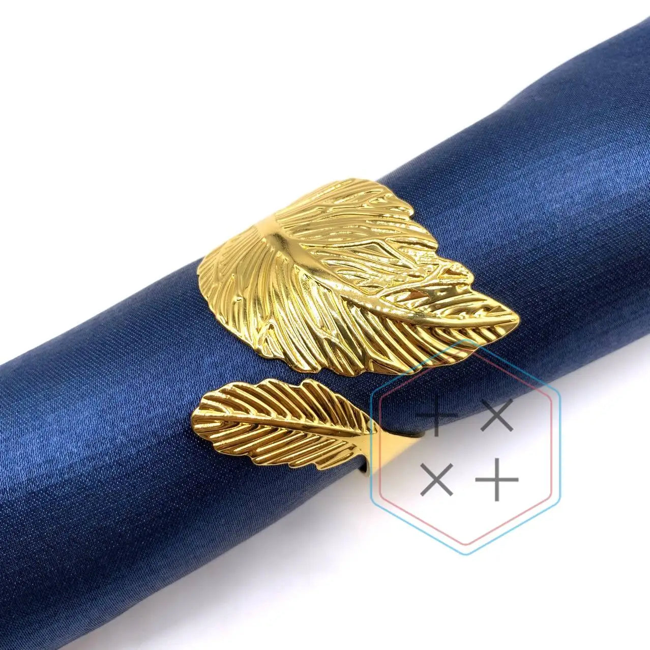 Luxury Gold Metal Leaf Napkin Rings Holder with Storage for Wedding Decorations