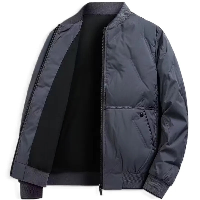 OEM 2025 Premium Polyester Padded Casual Winter Men's Fleece Jacket Shell Zipper Closure Waterproof Windproof Plus Stand Collar MegaBDM