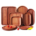 Wholesale Dishes Plates Customized Wood Service Tray Plate Wooden Coffee Snack Fruit Tea Cake Plate for Home Display Tray MegaBDM