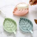 Factory Price Leaf Shape Soap Holder Non Slip Soap Box Toilet Shower Tray Draining Rack Bathroom Gadgets Soap Dish Tray Holder