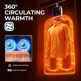 Foldable Electric Clothes Dryer 400W High-Temp Odor Moisture Removal Portable Touch Control Double Protection Household Car Use