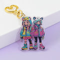 Customized Size Design Customized Cartoon Animation Keychain Customized Glitter Epoxy Resin Keychain