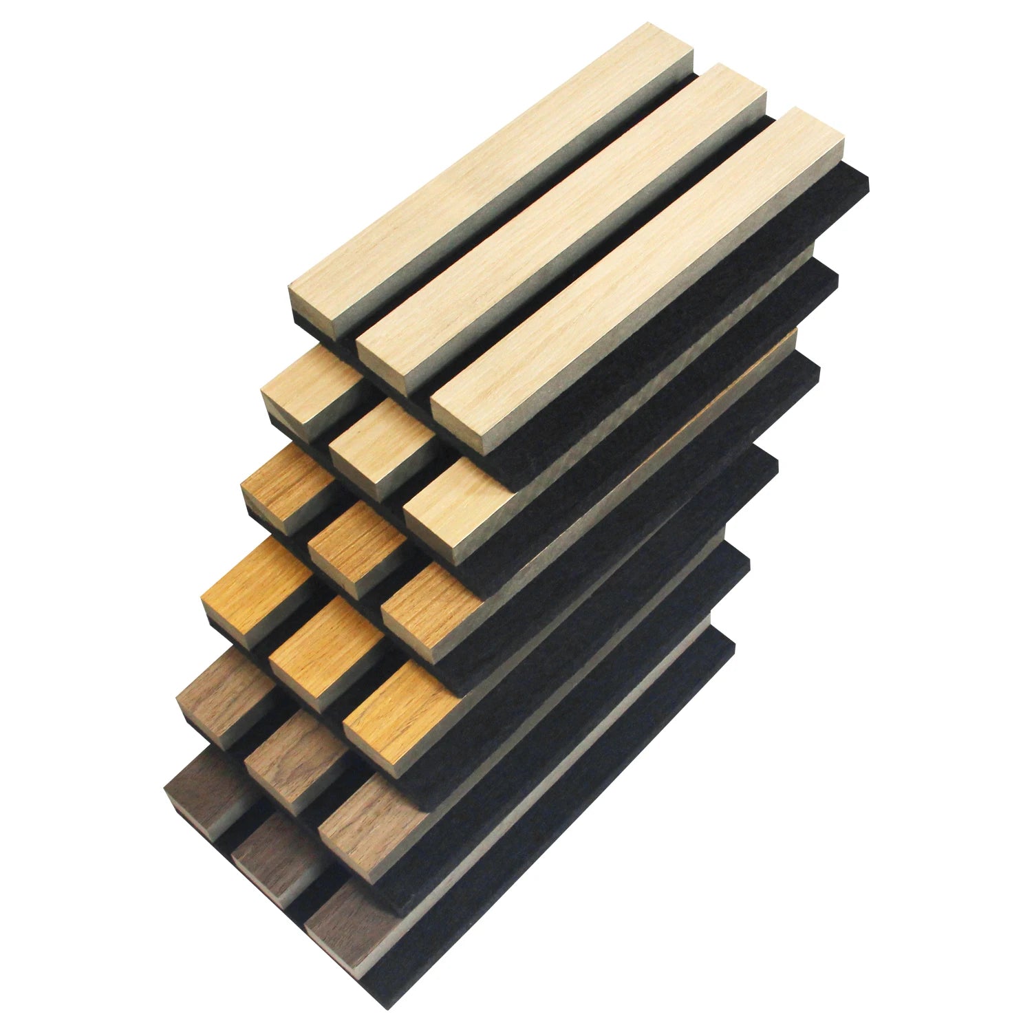 Wooden Grain MDF +Fiber Padding Acoustic Slat Panel Sound-absorbing BoardEasy to Install for in Door