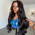 Ready to Ship Brazilian Virgin Human Hair Body Wave 180% Density Preplucked 13x4 Transparent Full Lace Front Wig for Black Women