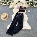 Summer Y2K 3 Piece Set for Women Tube Top And Letter Printed Pants Set Clothing Wholesale