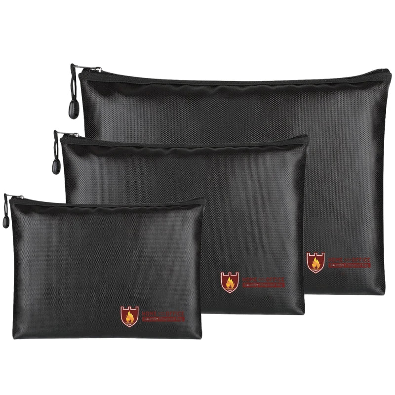 Waterproof Fireproof Document Bag Portable File Storage Cash Safe Pouch Money Envelope File Folder for Document Money Storage