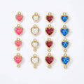 GP US 3/4/5MM New Heart 14K Gold Filled Bello Opal Bezel Drop Charms Permanent Heart Pendants DIY Permanent Jewelry Wholesale