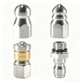 Sewer Jet Nozzle for Pressure Washers3PCSMini Stainless Steel Cleaning Nozzle with 1/4''Quick Connect Swivel Push Button Nozzle