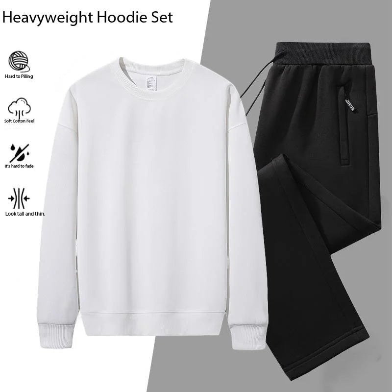 Mens Crew Neck Sweatshirt and Pants Set Casual Sports Tracksuit Long Sleeve Two Piece Running Outfit Autumn Activewear Wholesale MegaBDM