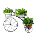 Black Galvanized Tricycle Stand Planter Tricycle Metal Plant Pot Stand Embossed for Garden Planter Outdoor