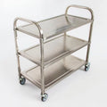 Commercial Stainless Steel 4-Wheel Trolley Utility 2-layer Cart for Restaurant and Hotel Food Service