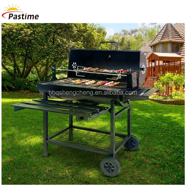 Top-ranking Suppliers Heavy Duty BBQ-Grills Outdoor Table Rotisserie BBQ Grill with 2 Folding Tables