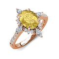 2023 Fancy Yellow Crushed Ice Gemstone Jewelry 925 Sterling Silver Retro Cocktail Engagement Ring for Women Destiny Jewellery