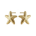 nagosa beach summer jewelry 925 sterling silver 18k gold vermeil texture starfish studs earring women gift