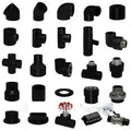 Hdpe Reducing Elbow 75mm 90mm140 mm PN16 PN25 SDR11 PE Polyethylene Equal Molding Water Saddle Clamp Welding Pipe Fitting