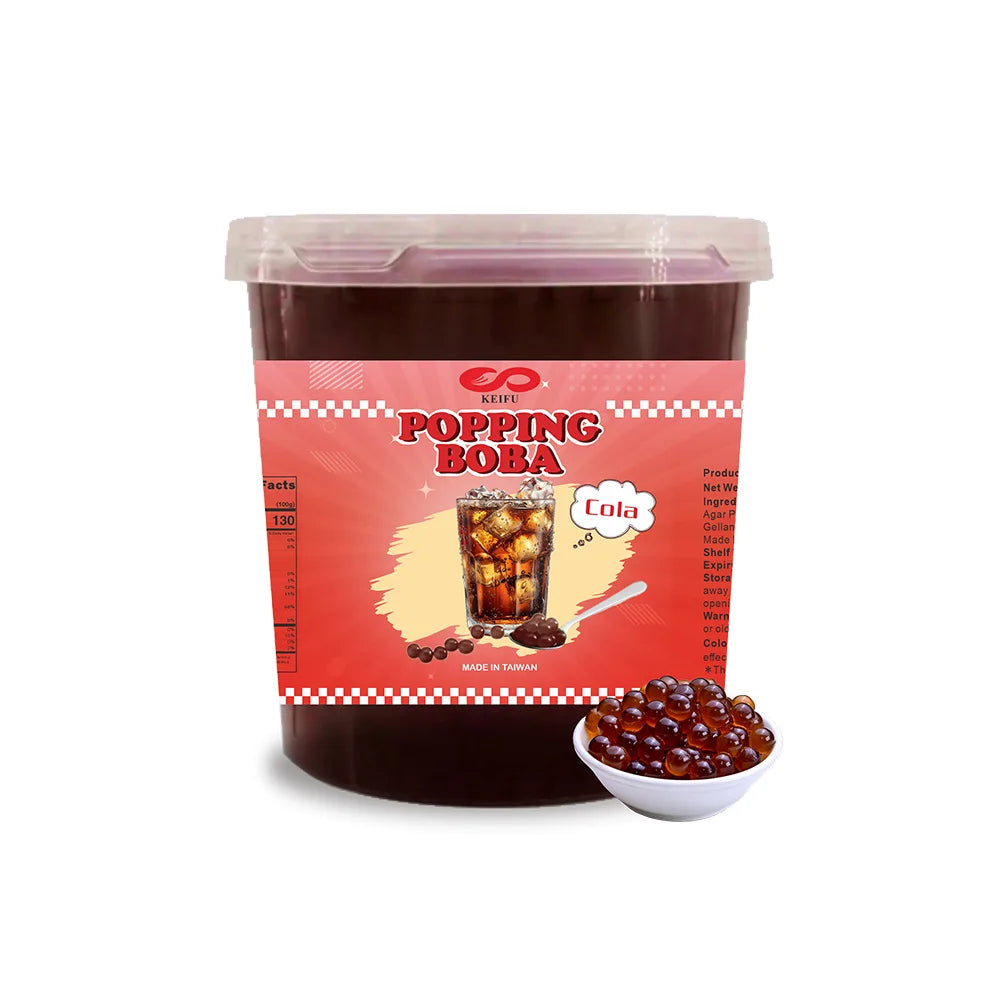 KEIFU 3.2kg Cola Popping Boba Pearl Juice Ball Instant Bursting Bubble Tea Drink Topping OEM/ODM Bottle Packaging HALAL/HACCP