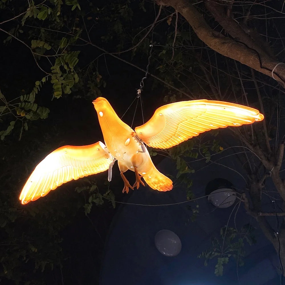 Christmas Garden Decorative Lighting Hanging Tree Light Bird Sculpture Outdoor Decorative Led Bird Lights