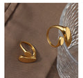 Unique Design 18K Gold Pvd Plating Titanium Stainless Steel Geometric Open Adjustable Ring for Women MegaBDM