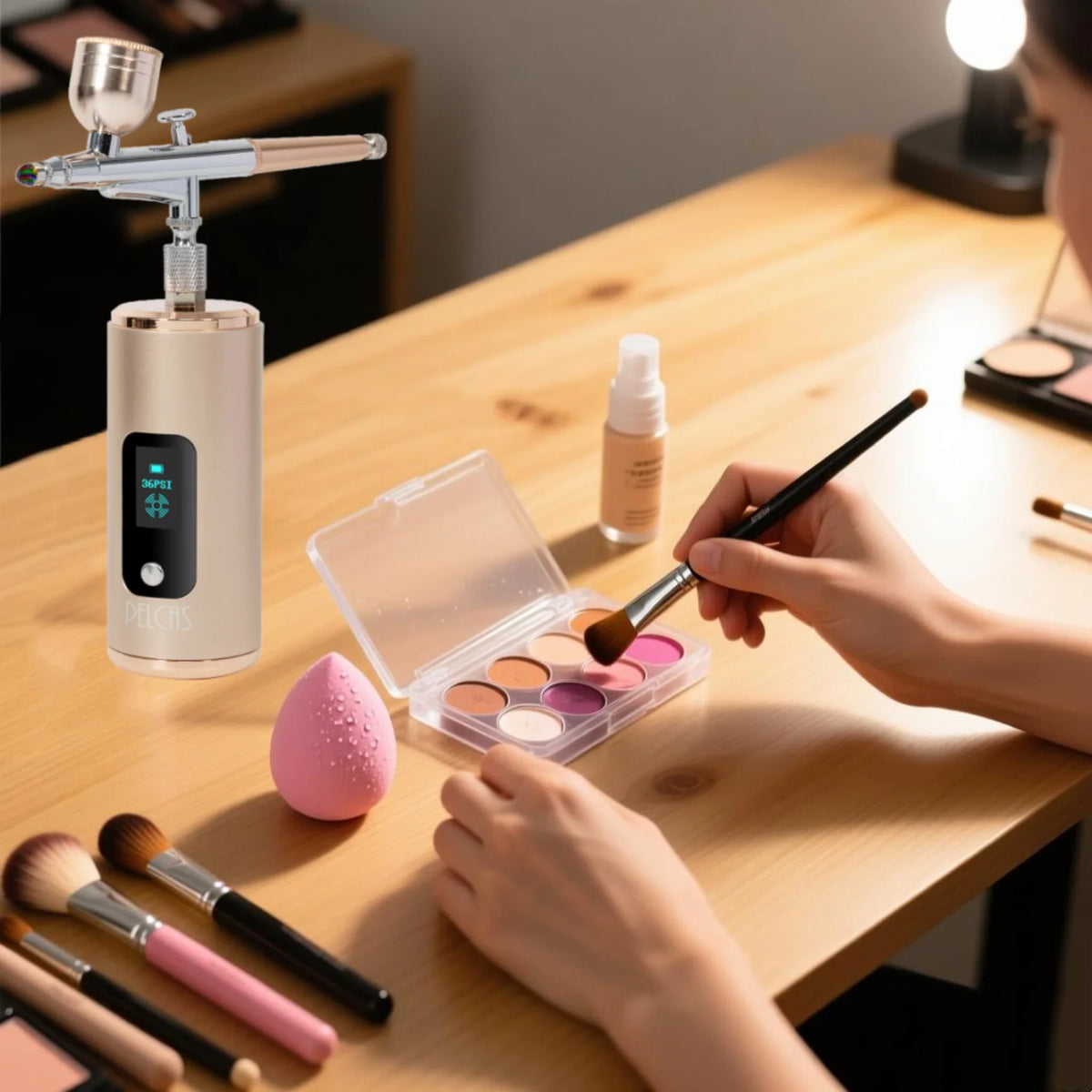 Customized Logo Package Cordless Airbrush Brow Tint Airbrush Spray Gun Nail Airbrush Makeup Machine 36PSI MegaBDM