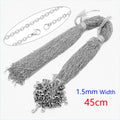 100pcs/Lot Bulk Wholesale 304 Stainless Steel Cable Link Rolo Chain Necklace for DIY Jewelry Making Silver Color 45-50cm Women