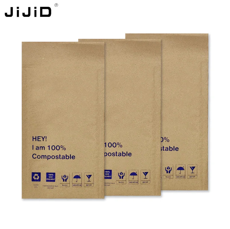 JIJID Recyclable Kraft Paper Mailer Envelopes & Padded Bags with Custom Logo Offset Printing