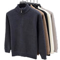 OEM Custom Logo Men's Mock Neck Fleece Lined Winter Warm Knit Top Business Casual Base Layer Embroidered Logo Plus Size Sweater