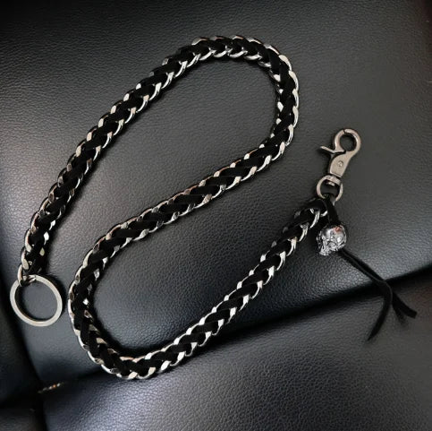 Men Retro Simple Skeleton Metal Chain Hip-hop  Trousers Pants  Key Chain Hook Decoration Trendy Accessories