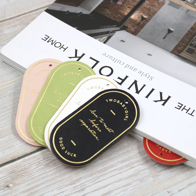 Artistic Metallic Foil PU Leather Classic Reusable Mixed Colors Bookmarks Quote Oval Page Holders Perfect Bookmark Clips Gift