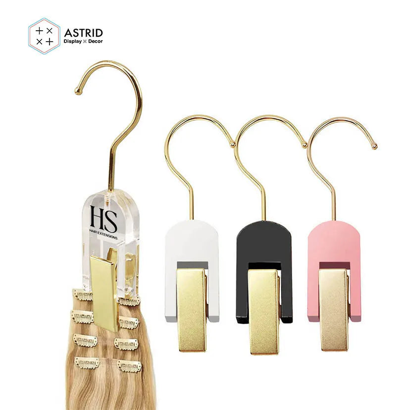 Astrid Multifunction Custom Logo Pink Storage Display Socks Wig Hair Extension Hanger for Store shop