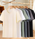 Bangladesh China Factory Price 180g Unisex Loose Fit Straight Shoulder Polyester Combed Cotton Blended Crew Short Sleeve T Shirt