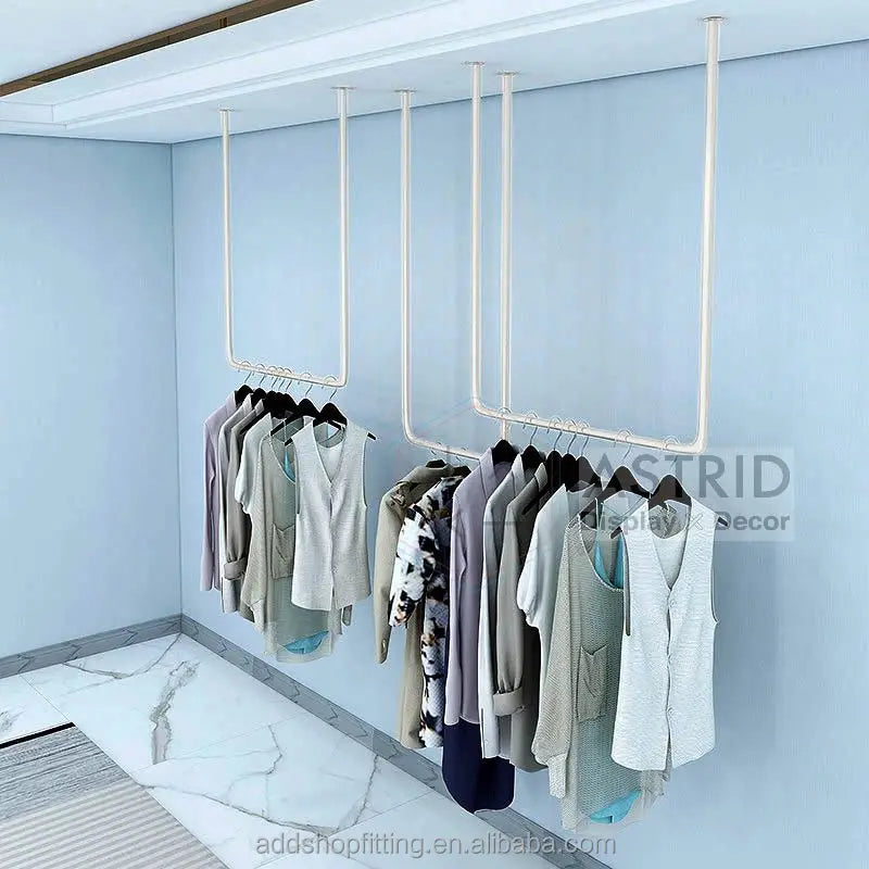 U-shaped Shelf Hanging Garment Wall Mounted Metal Display Rack for Wedding Dress Organization