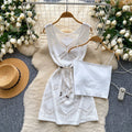 Summer Korean 2 Piece Set for Women Tube Top And Knitted Knitted Dress Set Ropa Wholesale