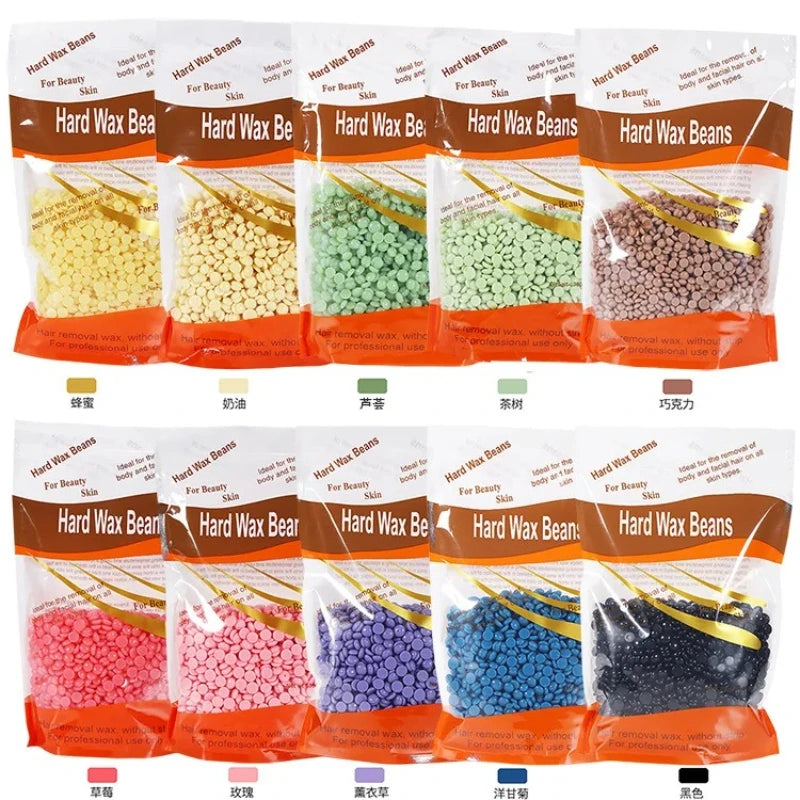 Hard Wax Beans for Hair Removal 500g/200g/50g European Brazilian Pearl Wax for Wax Warmer Compatible with Wax Heater Machines