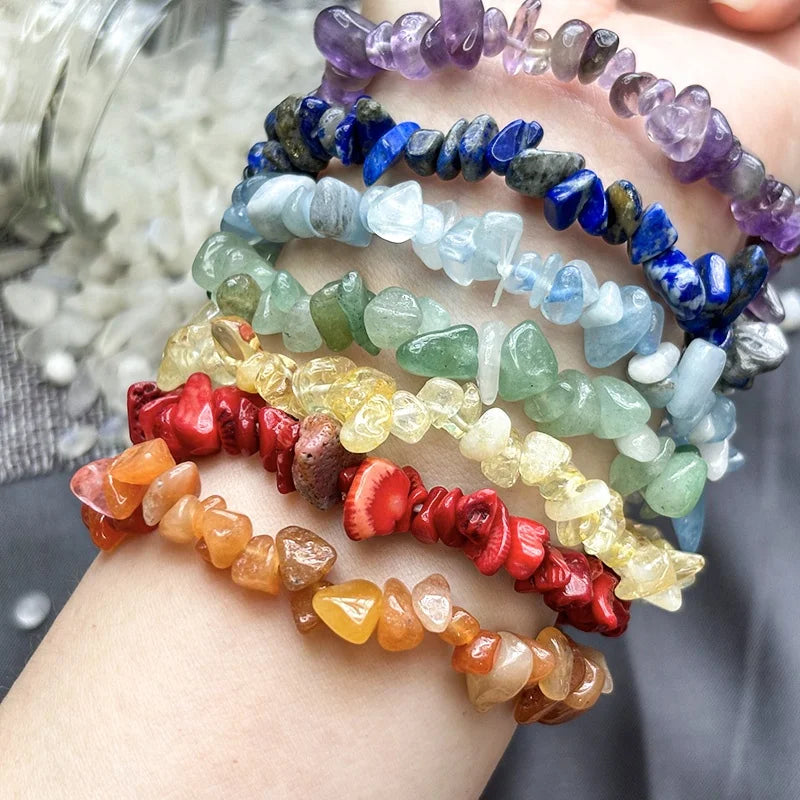 7 Chakra Healing Crystal Chip Bracelets Natural Irregular Stone Beaded Bracelets for Women Lucky Bracelets MegaBDM