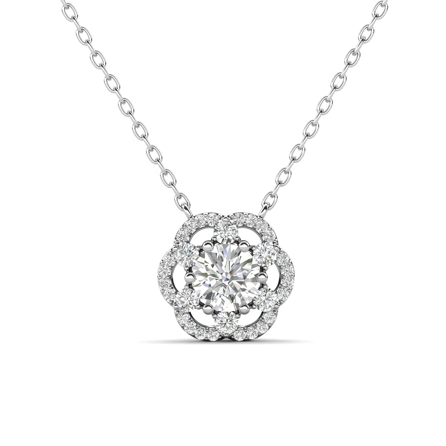 GRA Moissanite Jewelry With GRA Certificate Crafted 925 Sterling Silver Flower Pendant Necklace for Women Destiny Jewellery