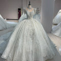 Jancember DW0040 Shiny Short Sleeve Tassel Ball Gown Puffy Women's Wedding Dresses