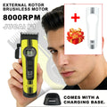 JUCAI MINICANDY F1 Hair Clipper Professional DLC Blade 8000RPM External Rotor Brushless Motor with Base Charger Haircut Machine