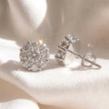 Iced Out Round Moissanite Stud Earrings 925 Sterling Silver VVS Cluster Earrings Pair Fine Women Jewelry Wedding Gift MegaBDM