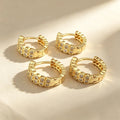 QIKU Wholesale European Style Geometric Zircon Earrings Luxury Diamond Look Party Earrings for Women