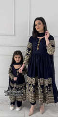 Premium Heavy Faux Georgette Embroidered Gown Pant Set with Sequins Work and Matching Dupatta for Women & Kids Export Quality MegaBDM