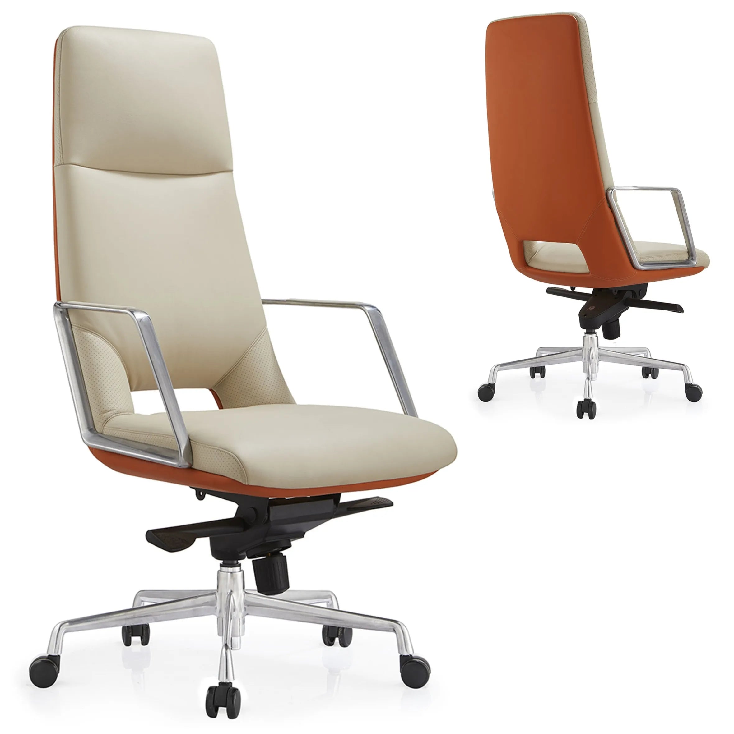EMA Ergonomic Swivel Office Leather Chair for Comfortable Sitting with Lumbar Support Humanized Design for School