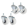 Customizable Furniture Hardware 2 Inch (50mm) Swivel PVC Light Duty Side Brake Bearings M6 Threaded Stem Living Room Kitchen