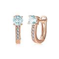 New Natural Color Gemstone Jewelry 925 Sterling Silver Sky Blue Topaz Casual Huggie Hoop Earrings for Women Destiny Jewellery