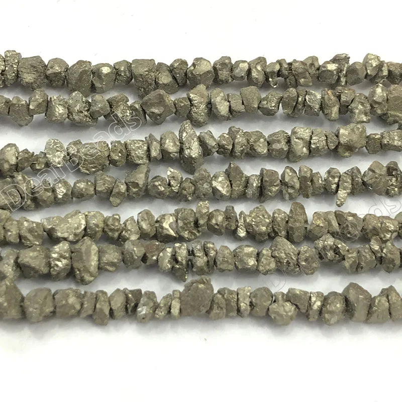 4mm-7mm Hot Sell Freeform Rough Golden Pyrite Gemstone Bead Natural Raw Pyrite Stone Beads for DIY Jewelry Making