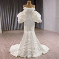 Jancember 241150 Stylish Ivory Slim Mermaid Wedding Dresses With Detachable Sleeve