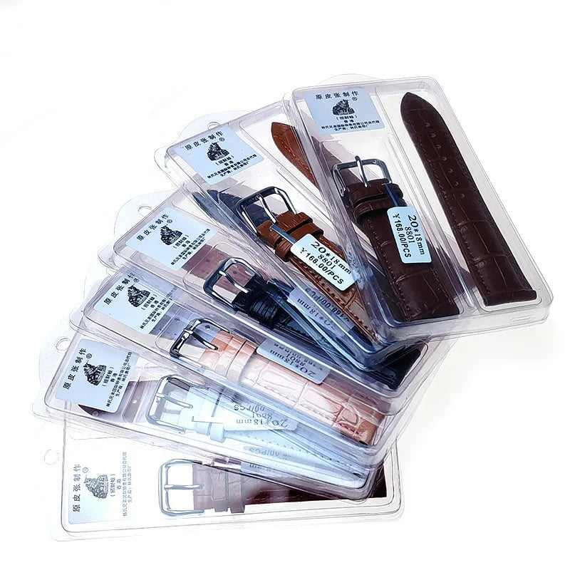 10 12 14 16 18 20 22 24mm independent brand Fortune Toad bamboo leather strap