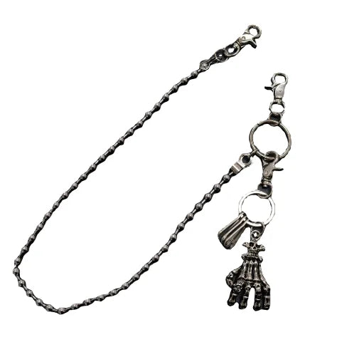 Men Retro Metal Ghost Head Claw Chain Hip-hop  Trousers Pants  Key Chain Hook Decoration Trendy Accessories