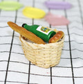 1/6 1/12Doll House Simulation Miniature Mini Champagne Bottle Bread Basket Model Decor Gift